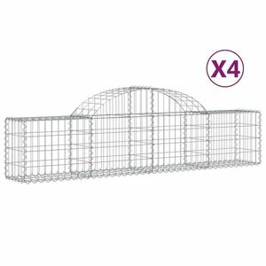 vidaXL 4 db íves horganyzott vas gabion kosár 200x30x40/60 cm kép