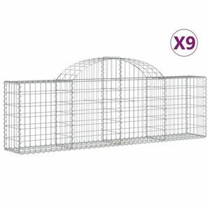 vidaXL 9 db íves horganyzott vas gabion kosár 200x30x60/80 cm kép