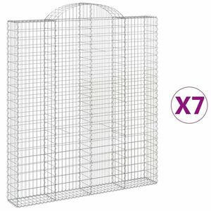 vidaXL 7 db íves horganyzott vas gabion kosár 200x30x220/240 cm kép