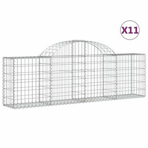 vidaXL 11 db íves horganyzott vas gabion kosár 200x30x60/80 cm kép