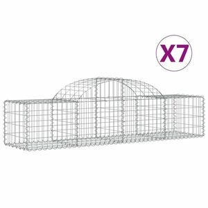 vidaXL 7 db íves horganyzott vas gabion kosár 200x50x40/60 cm kép