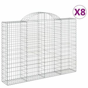 vidaXL 8 db íves horganyzott vas gabion kosár 200x30x140/160 cm kép