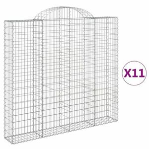 vidaXL 11 db íves horganyzott vas gabion kosár 200x30x180/200 cm kép