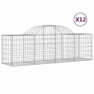 vidaXL 12 db íves horganyzott vas gabion kosár 200x50x60/80 cm kép