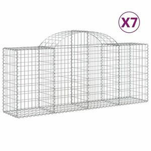 vidaXL 7 db íves horganyzott vas gabion kosár 200x50x80/100 cm kép