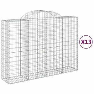 vidaXL 13 db íves horganyzott vas gabion kosár 200x50x140/160 cm kép