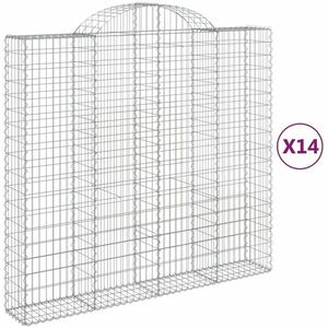 vidaXL 14 db íves horganyzott vas gabion kosár 200x50x180/200 cm kép