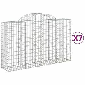 vidaXL 7 db íves horganyzott vas gabion kosár 200x50x120/140 cm kép