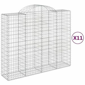 vidaXL 11 db íves horganyzott vas gabion kosár 200x50x160/180 cm kép