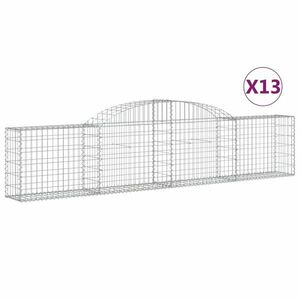 vidaXL 13 db íves horganyzott vas gabion kosár 300x30x60/80 cm kép