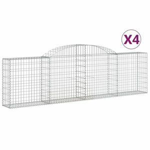 vidaXL 4 db íves horganyzott vas gabion kosár 300x30x80/100 cm kép