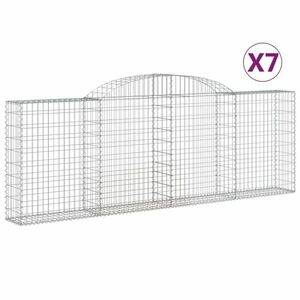 vidaXL 7 db íves horganyzott vas gabion kosár 300 x 30 x 100/120 cm kép