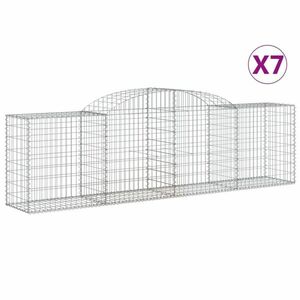 vidaXL 7 db íves horganyzott vas gabion kosár 300x50x80/100 cm kép