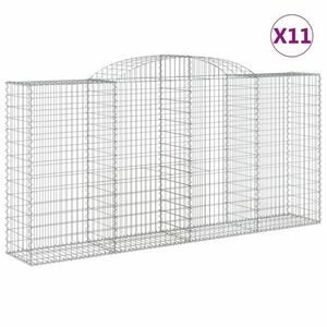 vidaXL 11 db íves horganyzott vas gabion kosár 300x50x140/160 cm kép