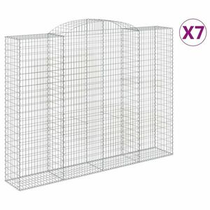 vidaXL 7 db íves horganyzott vas gabion kosár 300x50x220/240 cm kép