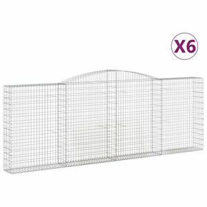 vidaXL 6 db íves horganyzott vas gabion kosár 400x30x140/160 cm kép