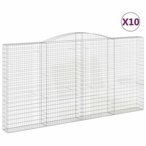 vidaXL 10 db íves horganyzott vas gabion kosár 400x30x200/220 cm kép