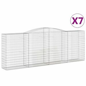 vidaXL 7 db íves horganyzott vas gabion kosár 400x50x140/160 cm kép