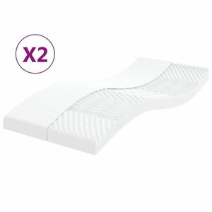 vidaXL 2 db fehér 7 zónás 20 ILD keménységű habmatrac 90 x 200 cm kép