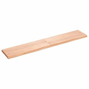 vidaXL világosbarna kezelt tömör fa fürdőszobai pult 160x30x(2-4) cm kép