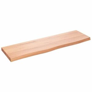 vidaXL világosbarna kezelt tömör fa fürdőszobai pult 100x30x(2-4) cm kép