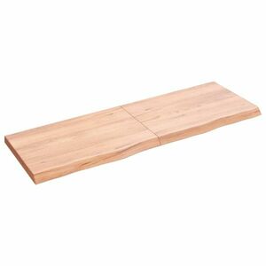 vidaXL világosbarna kezelt tömör fa fürdőszobai pult 120x40x(2-4) cm kép