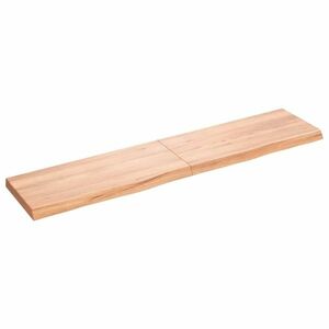 vidaXL világosbarna kezelt tömör fa fürdőszobai pult 180x40x(2-6) cm kép