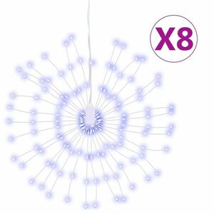 vidaXL 8 db karácsonyi kék csillagfény 140 db LED 17 cm kép