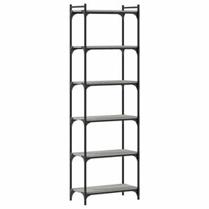 vidaXL 6 szintes szürke sonoma szerelt fa könyvespolc 60 x 30 x 188 cm kép