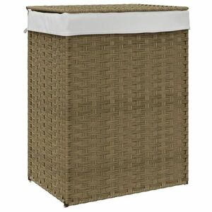 vidaXL polyrattan szennyeskosár fedéllel 46x33x60 cm kép