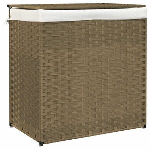 vidaXL polyrattan szennyeskosár 2 rekesszel 53x33x57 cm kép