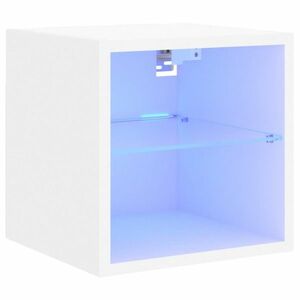 vidaXL fehér falra szerelhető TV-szekrény LED-lámpákkal 30x28, 5x30 cm kép