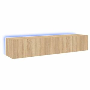 vidaXL 2 db sonoma tölgy színű fali TV-szekrény LED-del 80x35x31 cm kép