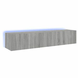 vidaXL 2 db szürke sonoma fali TV-szekrény LED-ekkel 80x35x31 cm kép