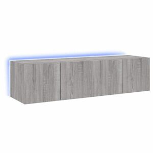 vidaXL 2 db szürke sonoma fali TV-szekrény LED-ekkel 60x35x31 cm kép