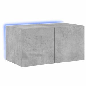 vidaXL betonszürke falra szerelhető TV-szekrény LED-del 60x35x31 cm kép