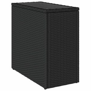 vidaXL fekete polyrattan üveglapos kerti kisasztal 58 x 27, 5 x 55 cm kép