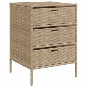 vidaXL bézs polyrattan kerti tárolószekrény 55 x 59 x 80 cm kép