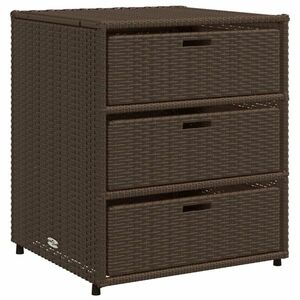 vidaXL barna polyrattan kerti tárolószekrény 55 x 59 x 69 cm kép