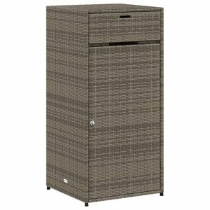 vidaXL szürke polyrattan kerti tárolószekrény 55 x 55 x 111 cm kép