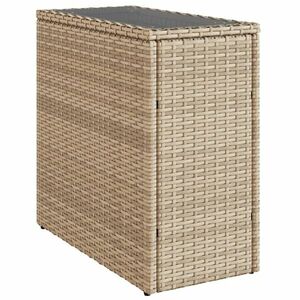 vidaXL bézs polyrattan kerti kisasztal üveg asztallappal 58x27, 5x55 cm kép