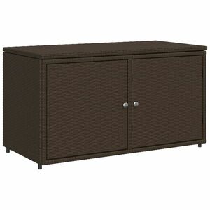 vidaXL barna polyrattan kerti tárolószekrény 110 x 55 x 60, 5 cm kép