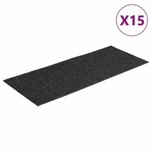 vidaXL 15 db antracit négyszögletes öntapadó lépcsőszőnyeg 60 x 25 cm kép