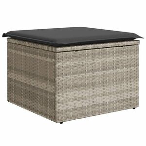 vidaXL világosszürke polyrattan kerti szék párnával 55 x 55 x 37 cm kép