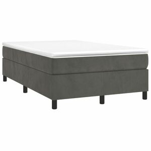 vidaXL sötétszürke bársony rugós ágy matraccal 120x190 cm kép