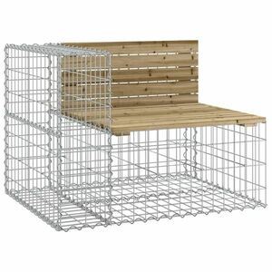 vidaXL tömör impergnált fenyőfa gabion kerti pad 92x71x65, 5 cm kép