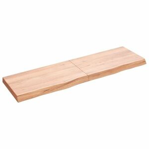 vidaXL világosbarna kezelt tömör tölgyfa asztallap 140x40x(2-6) cm kép