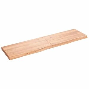 vidaXL világosbarna kezelt tömör tölgyfa fali polc 120x30x(2-4) cm kép