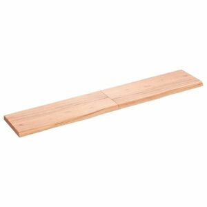 vidaXL világosbarna kezelt tömör tölgyfa fali polc 160 x 30 x (2-4) cm kép