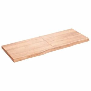 vidaXL világosbarna kezelt tömör tölgyfa fali polc 160 x 60 x (2-6) cm kép